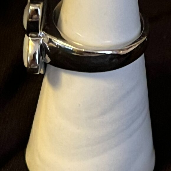 Steel by Design White Moonstone Flower Ring – Size 8 - Picture 4 of 9